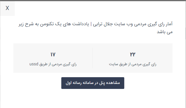 آمار مردمی جشنواره وب